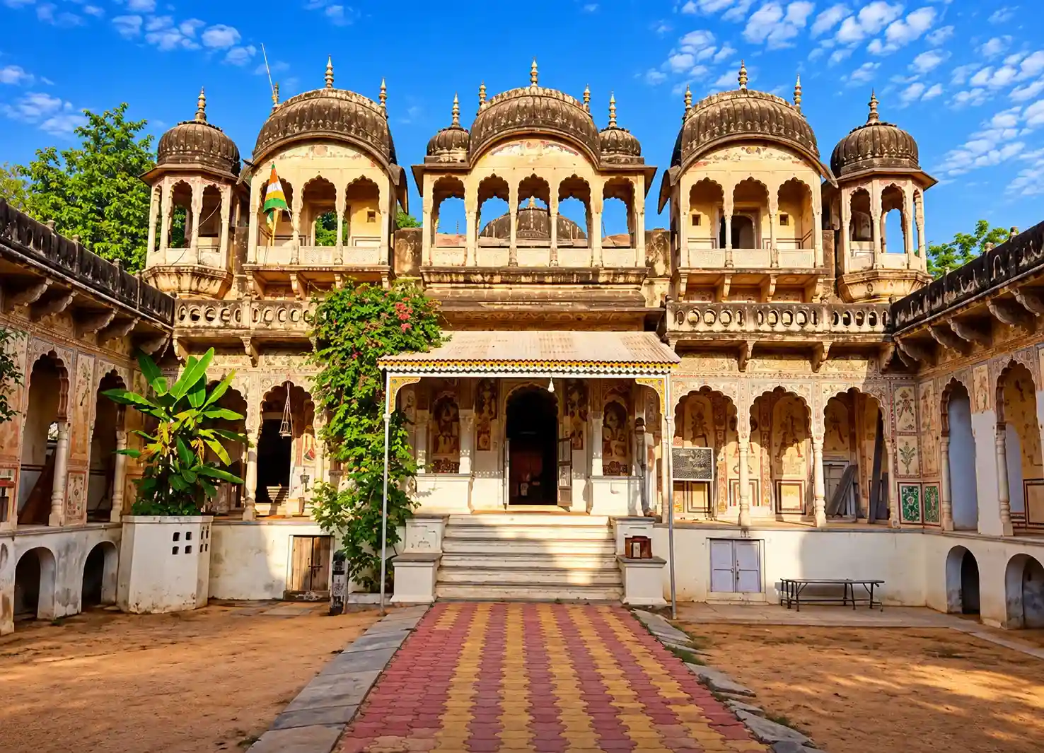Sunlit Rajasthani Haveli Courtyard (1)